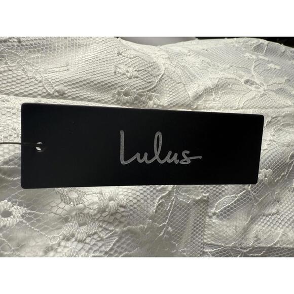 Lulus Elaborate Love White Lace Bustier Tiered High-Low Maxi Dress Size M - Picture 6 of 8